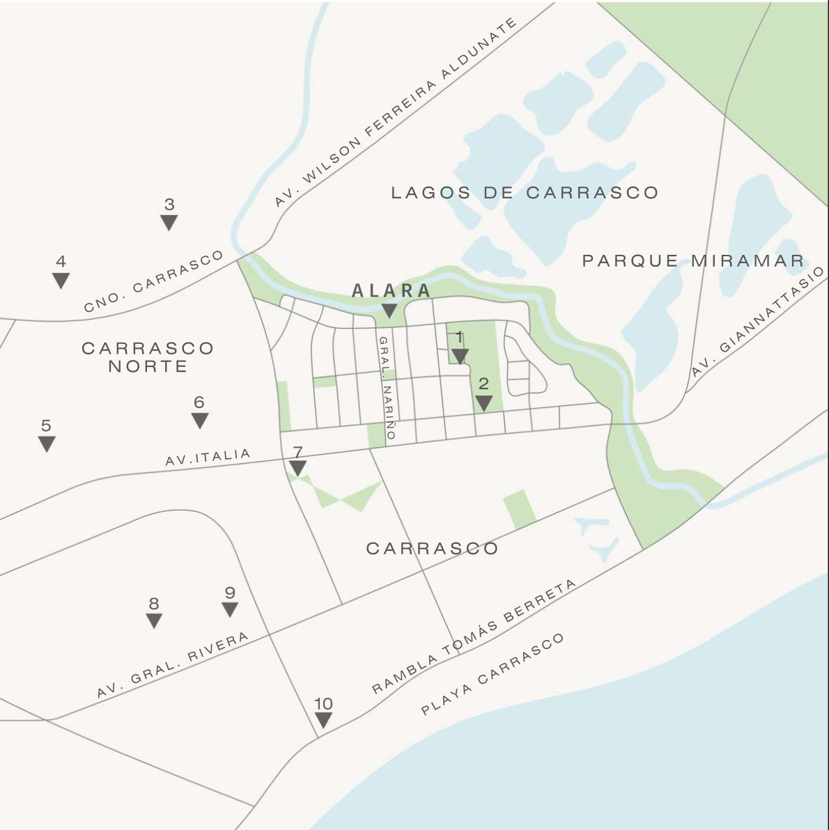 Mapa de ubicación de Alara en Carrasco